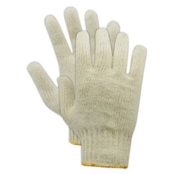 KnitMaster White Standard Weight Machine Knit Gloves, 12PK, Magid, Mfr#: T193MED