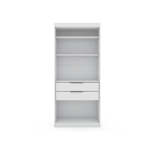 Mulberry Open 1 Sectional Closet, White, Manhattan Comfort, Mfr#: 109GMC1