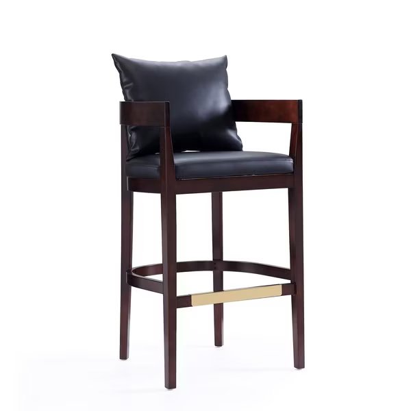 Ritz Barstool in Black and Dark Walnut, Manhattan Comfort, Mfr#: BS013-BK