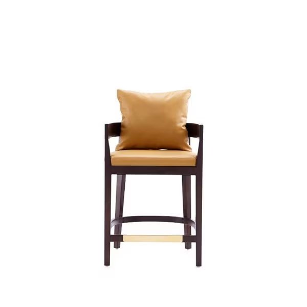 Ritz Counter Stool in Camal and Dark Walnut, Manhattan Comfort, Mfr#: CS006-CL