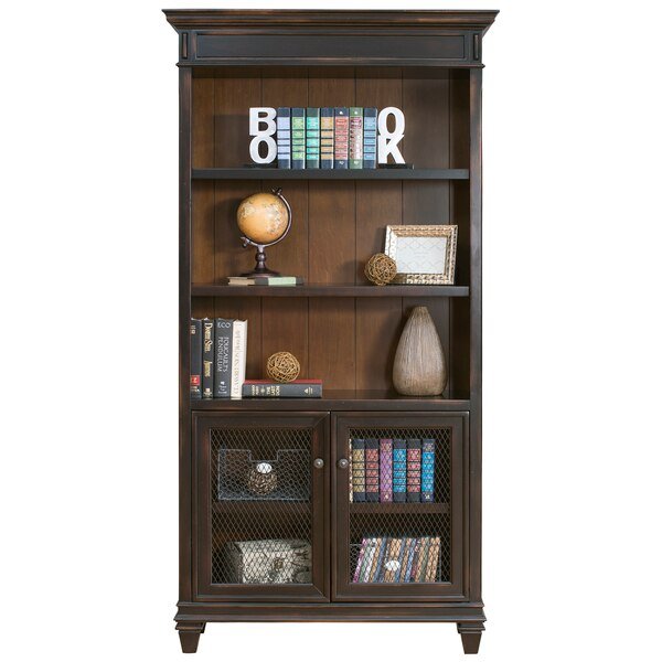 Hartford Library Bookcase in 2 Tone Distressed Black, Hartford, Mfr#: IMHF4078D