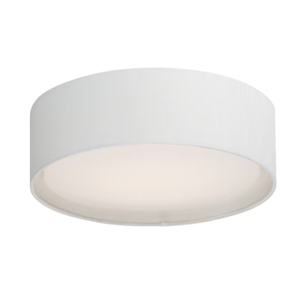 Prime 1-Light 20" Wide White Linen Flush Mount Light