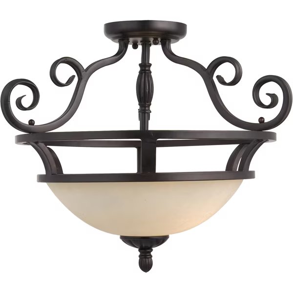 Manor 2-Light 19.5" Wide Oil Rubbed Bronze Semi-Flush Mount Light