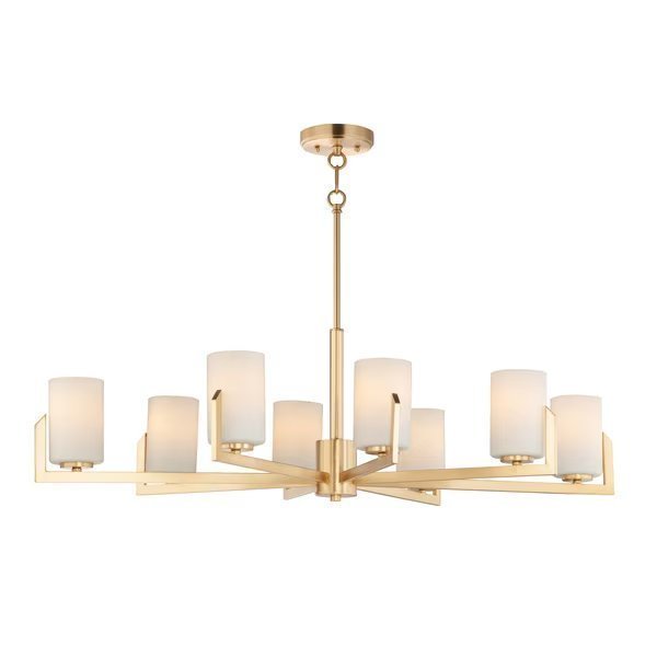 Dart 8-Light 28" Wide Satin Brass Chandelier
