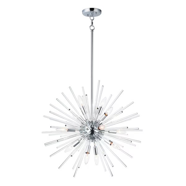 Polaris 12-Light 25" Wide Polished Chrome Pendant Light