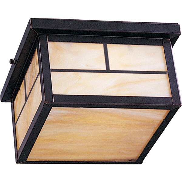 Coldwater 2-Light 9.25" Wide Burnished Outdoor Flush Mount Light