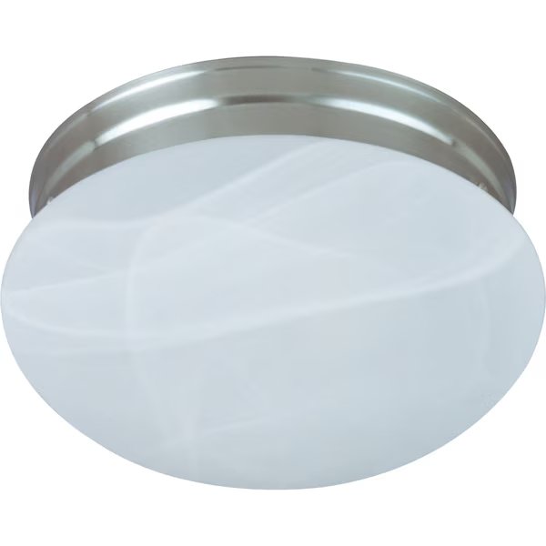 Essentials 2-Light 9" Wide Satin Nickel Flush Mount Light