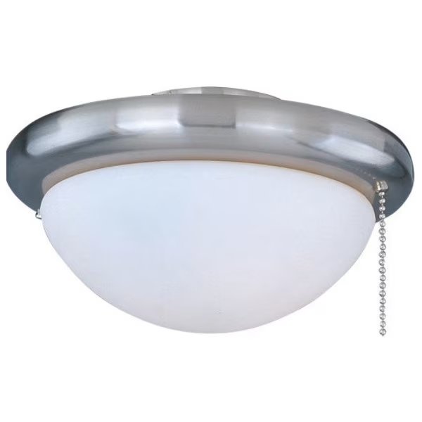 Basic-Max 1-Light 7" Wide Satin Nickel Ceiling Fan Light Kit