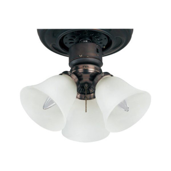 Basic-Max 3-Light 12" Wide Oil Rubbed Bronze Ceiling Fan Light Kit