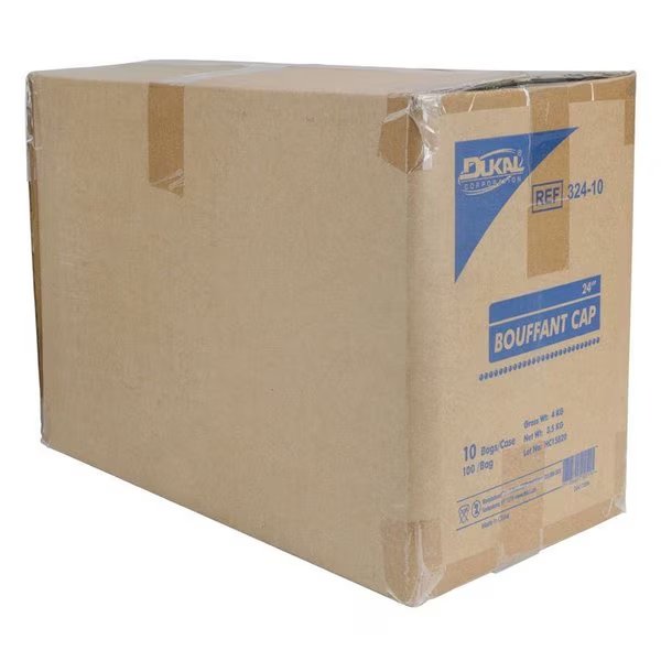 Disposable Bouffant Cap, Blue, Spunbond Polypropylene, 16 GSM, 24in, 100 Per Pack, 1000 Per Case, Dukal, Mfr#: 324-10