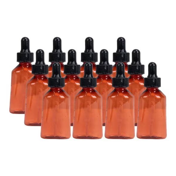 Amber Plastic Dropper Bottle, 1oz, 120 Per Case, Oasis, Mfr#: DB1X10
