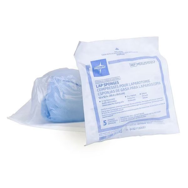 Lap Sponge, Sterile, 12in X 12in, 25 Per Box, Oasis, Mfr#: LAP1212-5PK