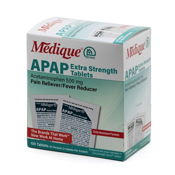 Medique At Home Extra Strength Apap Tablets For Pain & Fever, Medique Products, Mfr#: 70433
