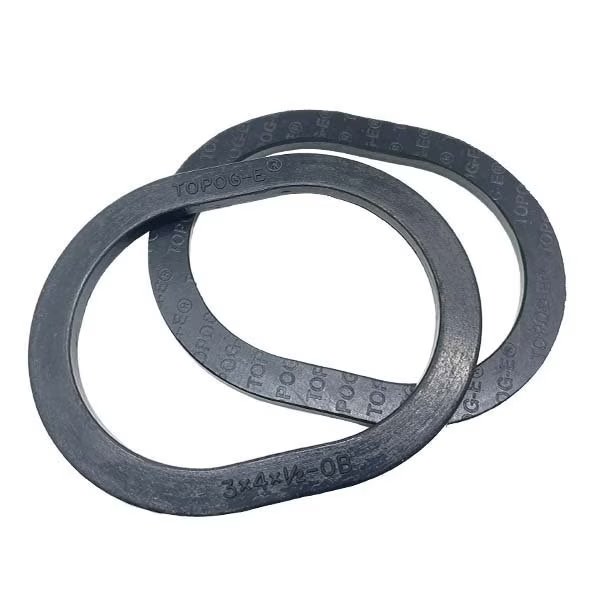 Handhole Gasket, Series 180, Black Rubber, 3-1/2 in x 4-1/2 in x 9/16 in, Obround, PK 2, Topog-E, Mfr#: T180-3-1/2X4-1/2X9/16OB-PK2