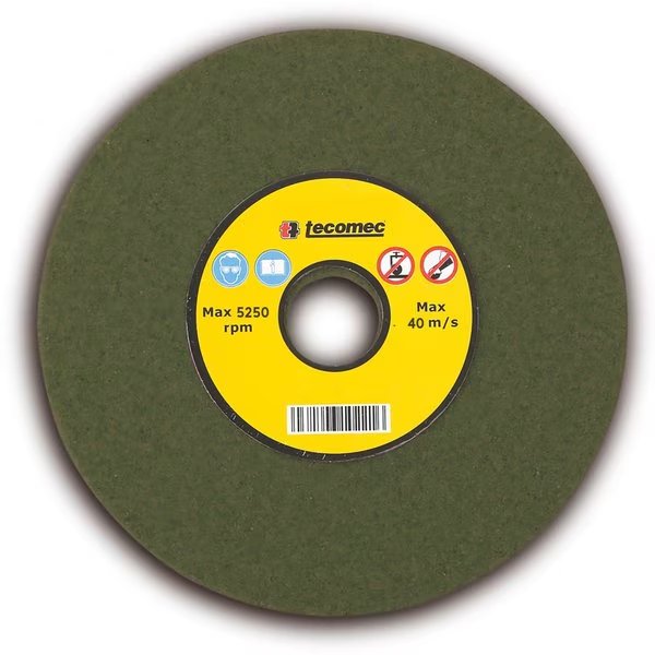 Grinding Wheel 1/8" Chainsaw Chain Sharpening, 5-3/4" X 7/8" X 1/8", Green, 80 Fine Grit, Tecomec, Mfr#: 01005026