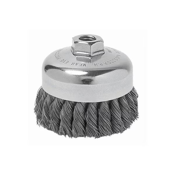 Wire Wheel 3-1/2" x 5/8-11" Cup .023 Carbon Knot, Metabo, Mfr#: 655202000