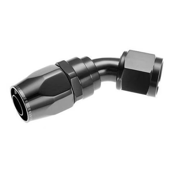 -08 45 DEGREE FEMALE ALUMINUM HOSE END - BLACK, Red Horse Performance, Mfr#: 1045-08-2