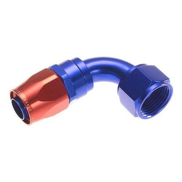 -12 90 DEGREE FEMALE ALUMINUM HOSE END - RED&BLUE, Red Horse Performance, Mfr#: 1090-12-1