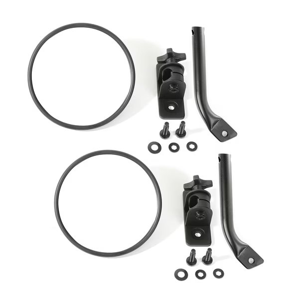 STUBBY TRAIL MIRROR, RND PR, TXT BLK; 97-17 TJ/JK, Rugged Ridge, Mfr#: 11025.21