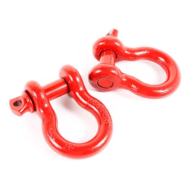 D-RING SHACKLES, 7/8-INCH, RED, STEEL, PAIR, Rugged Ridge, Mfr#: 11235.13
