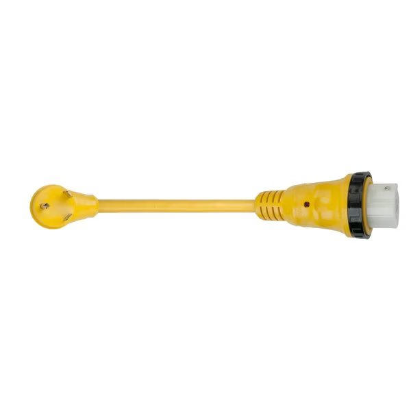 50A 125/250V TWIST LOCK TO 30A 125V RV STRAIGHT BLADE, Marinco, Mfr#: 124ARV