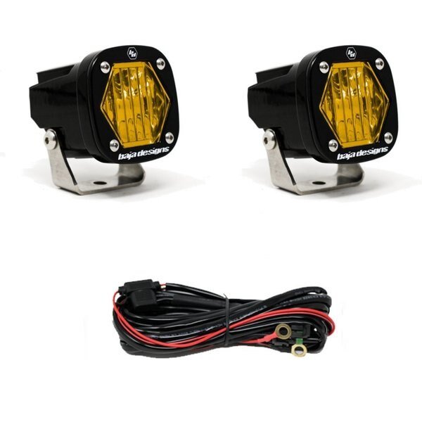 S1 AMBER WIDE CORNERING LED LIGHT WITH MOUNTING BRACKET PAIR, Baja Designs, Mfr#: 387815
