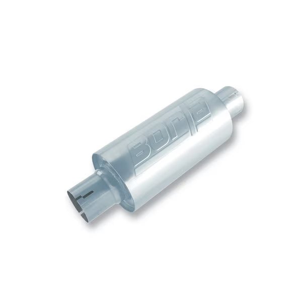 MUFFLER S-TYPE 2.5IN IN/OUT 10IN X5IN DIA. RD W/O NOTCH, Borla, Mfr#: 40842S