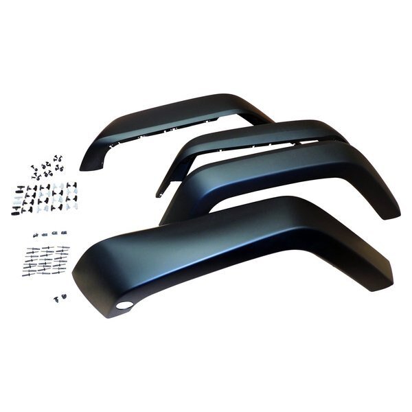 Smooth Paintable Fender Flare Kit For 07-18 Jeep Jk Wrangler, 4 Flares, Hardware, Crown Automotive, Mfr#: 5KCK