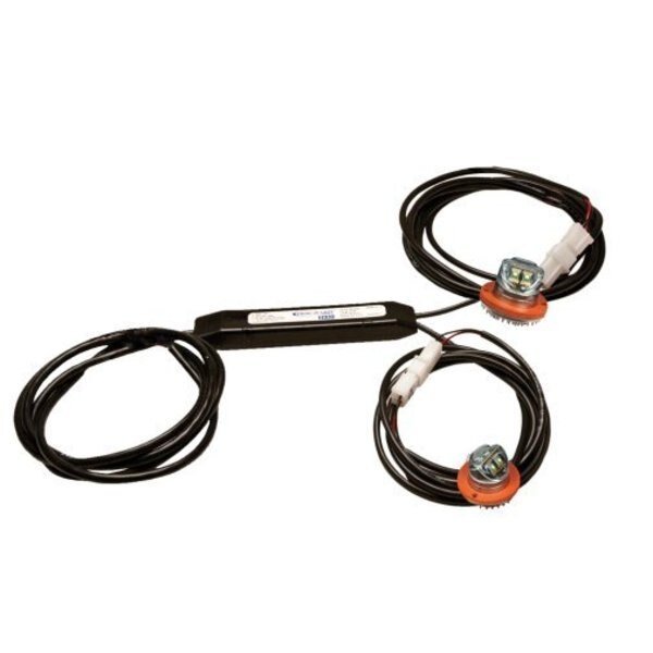 LED FLASHER: HIDE-A-LED, 2 HEAD, WIDE (4 LED), 12VDC, AMBER/AMBER, Ecco Safety Group, Mfr#: 9021AA