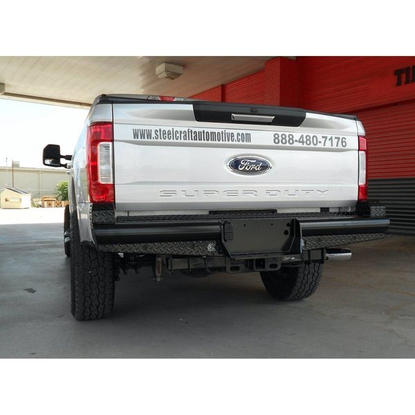17-17 F250/F350 SUPER DUTY HEAVY DUTY REAR REPLACEMENT BUMPER BLACK, Steelcraft Automotive, Mfr#: HD21380