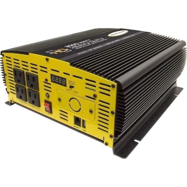 Power Inverter, Modified Sine Wave, 6,000 W Peak, 3,000 W Continuous, 4 Outlets, Go Power!, Mfr#: 80178