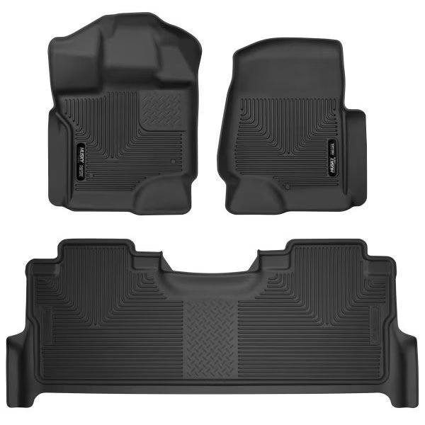17-C F250/F350 CREW X-ACT CONTOUR SERIES BLACK FRONT & 2ND ROW FLOOR L, Husky Liner, Mfr#: 53388