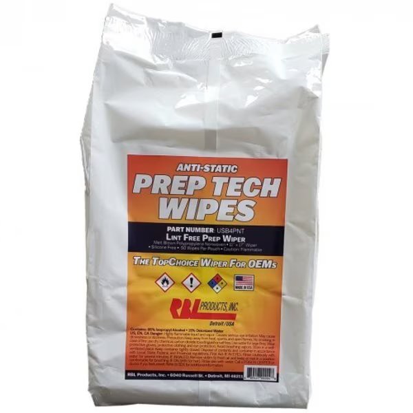 ANTI-STATIC PREP TECH WIPES, Rbl Products, Mfr#: RBUSB4PNT