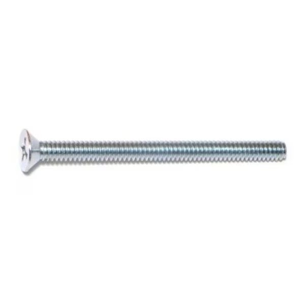 #10-24 x 2-1/2 in Phillips Flat Machine Screw, Zinc Plated Steel, 100 PK, Midwest Fastener, Mfr#: 07289
