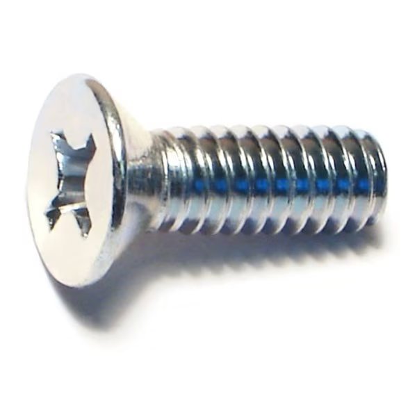1/4"-20 x 3/4 in Phillips Flat Machine Screw, Zinc Plated Steel, 100 PK, Midwest Fastener, Mfr#: 07306