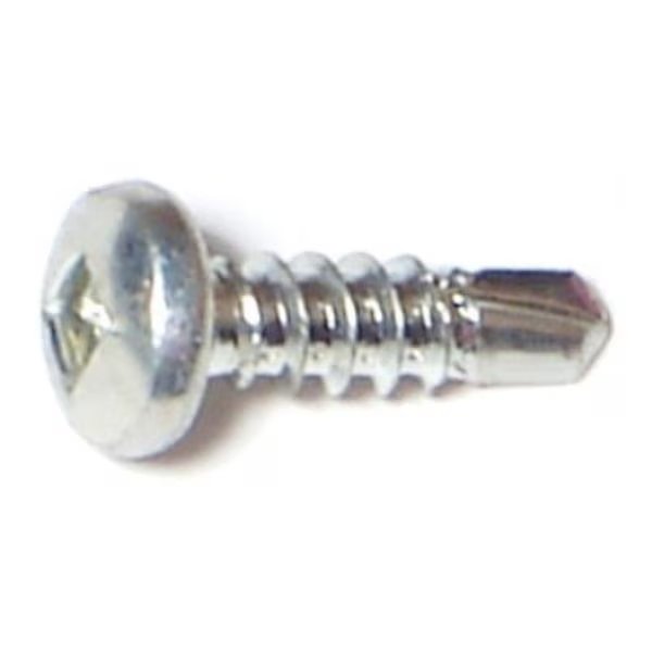Self-Drilling Screw, #6 x 1/2 in, Zinc Plated Steel Pan Head Square Drive, 100 PK, Midwest Fastener, Mfr#: 08802