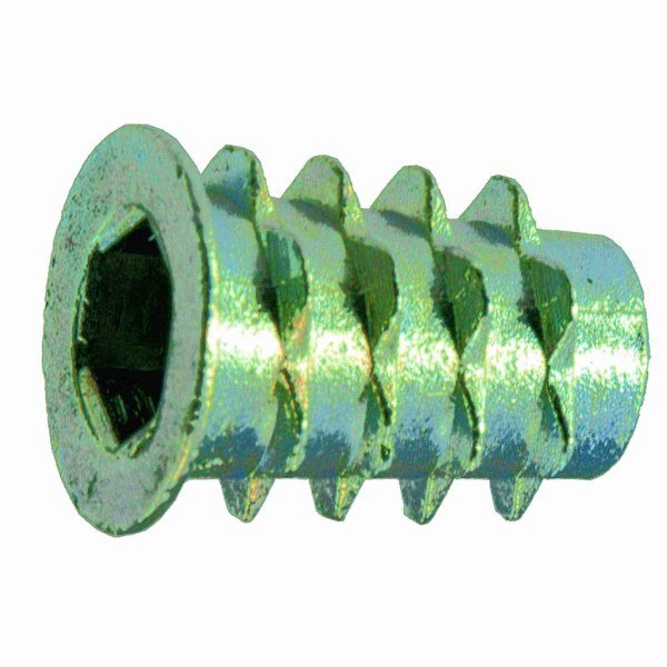 Hex Drive Threaded Insert, M6-1.00 Int Thrd Sz, 16 mm L, Zinc Alloy, 6 PK, Midwest Fastener, Mfr#: 32766