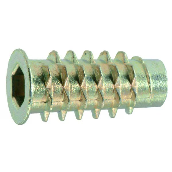 Hex Drive Threaded Insert, M6-1.00 Int Thrd Sz, 25 mm L, Zinc Alloy, 4 PK, Midwest Fastener, Mfr#: 32768