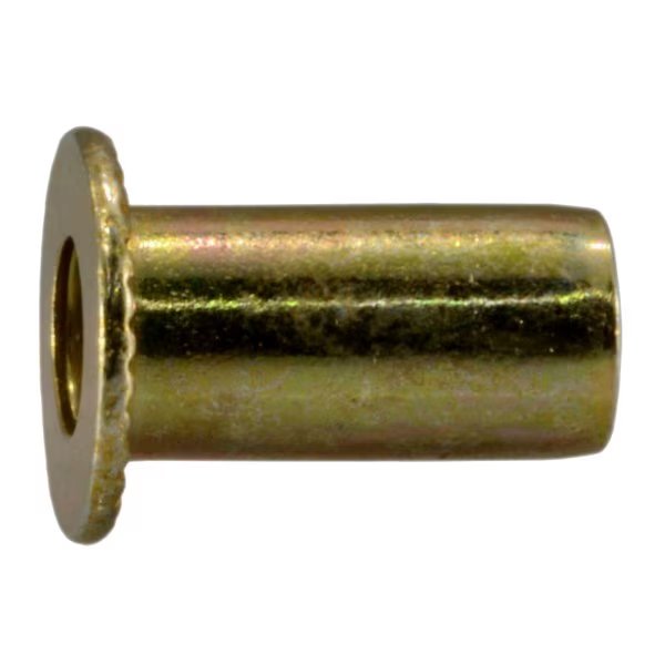 Blind Nut Insert, M4-0.70 Thrd Sz, Steel, Zinc Yellow, 10 PK, Midwest Fastener, Mfr#: 39782