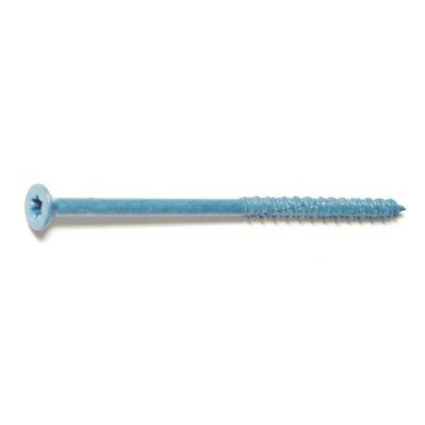 Masonry Screw, 3/16" Dia., Flat, 4 in L, Steel Blue Ruspert, 100 PK, Torquemaster, Mfr#: 54245