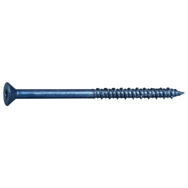 Masonry Screw, 1/4" Dia., Flat, 3 3/4 in L, Steel Blue Ruspert, 100 PK, Torquemaster, Mfr#: 54251