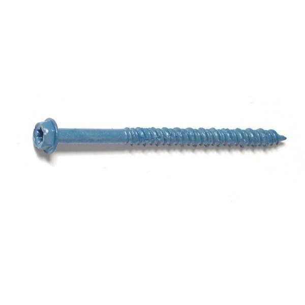 Masonry Screw, 3/16" Dia., Hex, 2 3/4 in L, Steel Blue Ruspert, 100 PK, Torquemaster, Mfr#: 54262