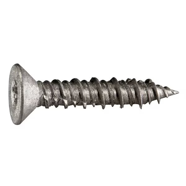 Masonry Screw, 1/4" Dia., Flat, 1 1/4 in L, Stainless Steel 50 PK, Torquemaster, Mfr#: 54549