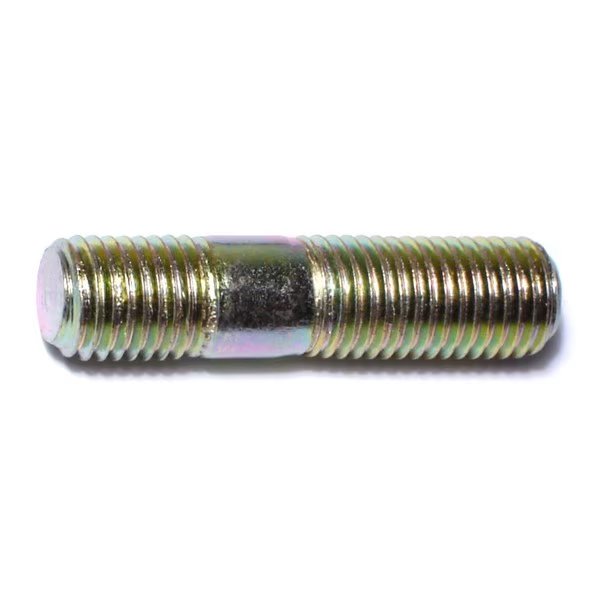 Double-End Threaded Stud, 10mm Thread to 42mm Thread, 42 mm, Steel, Zinc Plated, 6 PK, Midwest Fastener, Mfr#: 66455