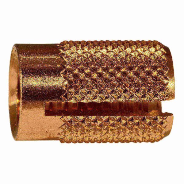 Press Insert, 1/4"-20 Int Thrd Sz, 1/4 in Dia., Brass, 5 PK, Midwest Fastener, Mfr#: 930446