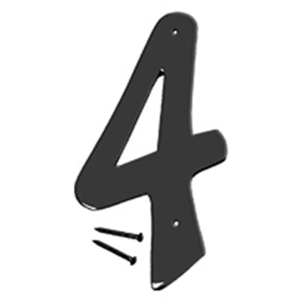4 In Satin Black Finish Number 4, 5PK, Hy-Ko, Mfr#: A31304