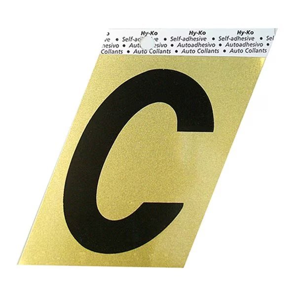 3.5In Gold Aluminum Letter C, 10PK, Hy-Ko, Mfr#: B00220