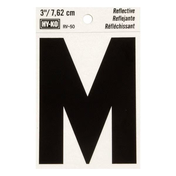 3In Reflective Letter M, 10PK, Hy-Ko, Mfr#: B00464