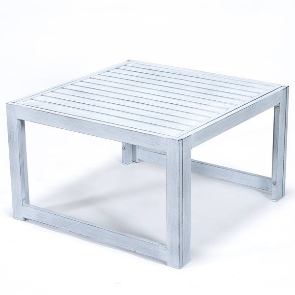 Chelsea Patio Coffee Table With Weathered Grey Aluminum, Leisuremod, Mfr#: CT30WGR