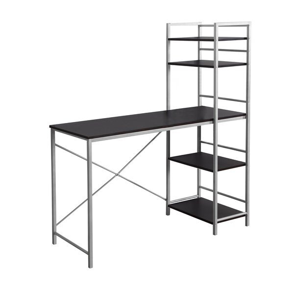 Computer Desk, Home Office, Laptop, Storage Shelves, 48"L, Work, Metal, Laminate, Brown, Grey, Monarch Specialties, Mfr#: I 7166